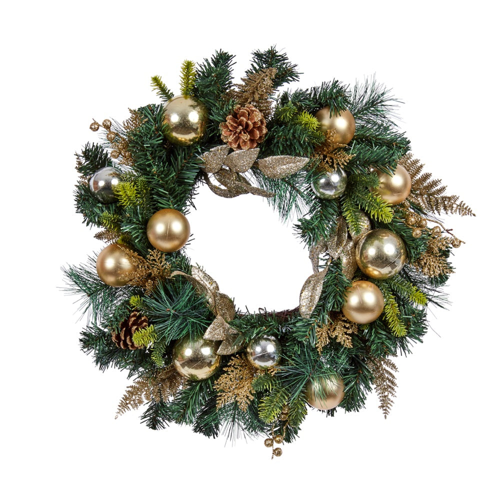 Three Kings Baubly Wreath - Gold - 40cm - Saxons Garden & Home