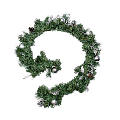 Three Kings Baubly Garland - Silver - 180cm - Saxons Garden & Home