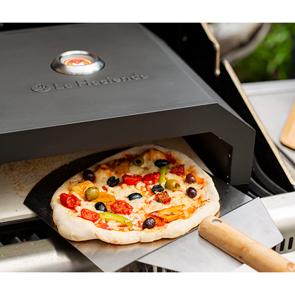 La Hacienda BBQ Pizza Oven in Black - Saxons Garden & Home