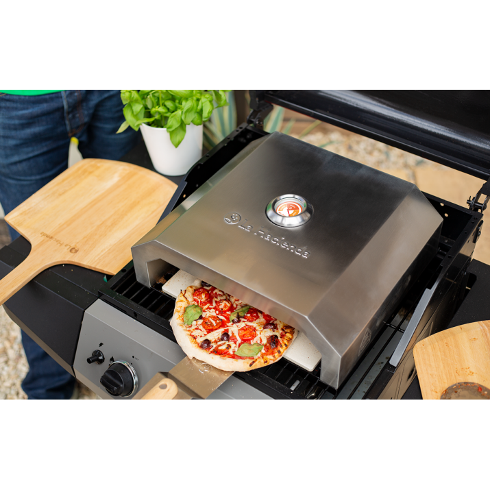 La Hacienda BBQ Pizza Oven in Black - Saxons Garden & Home