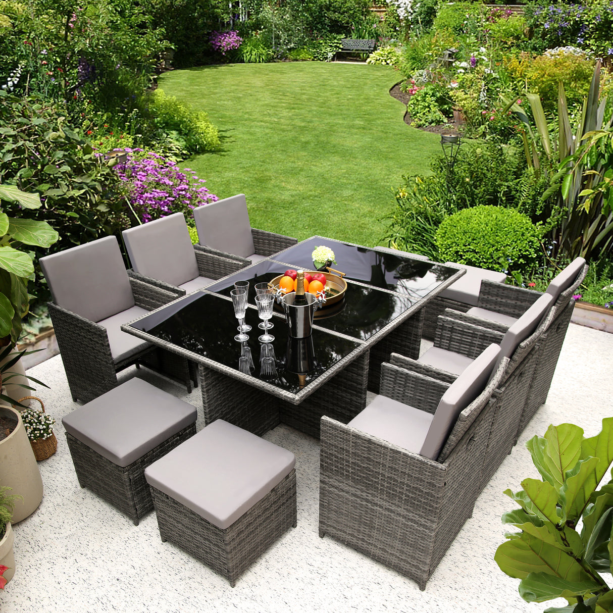 Hestia 10 Seater Cube Dining Set - Saxons Garden & Home