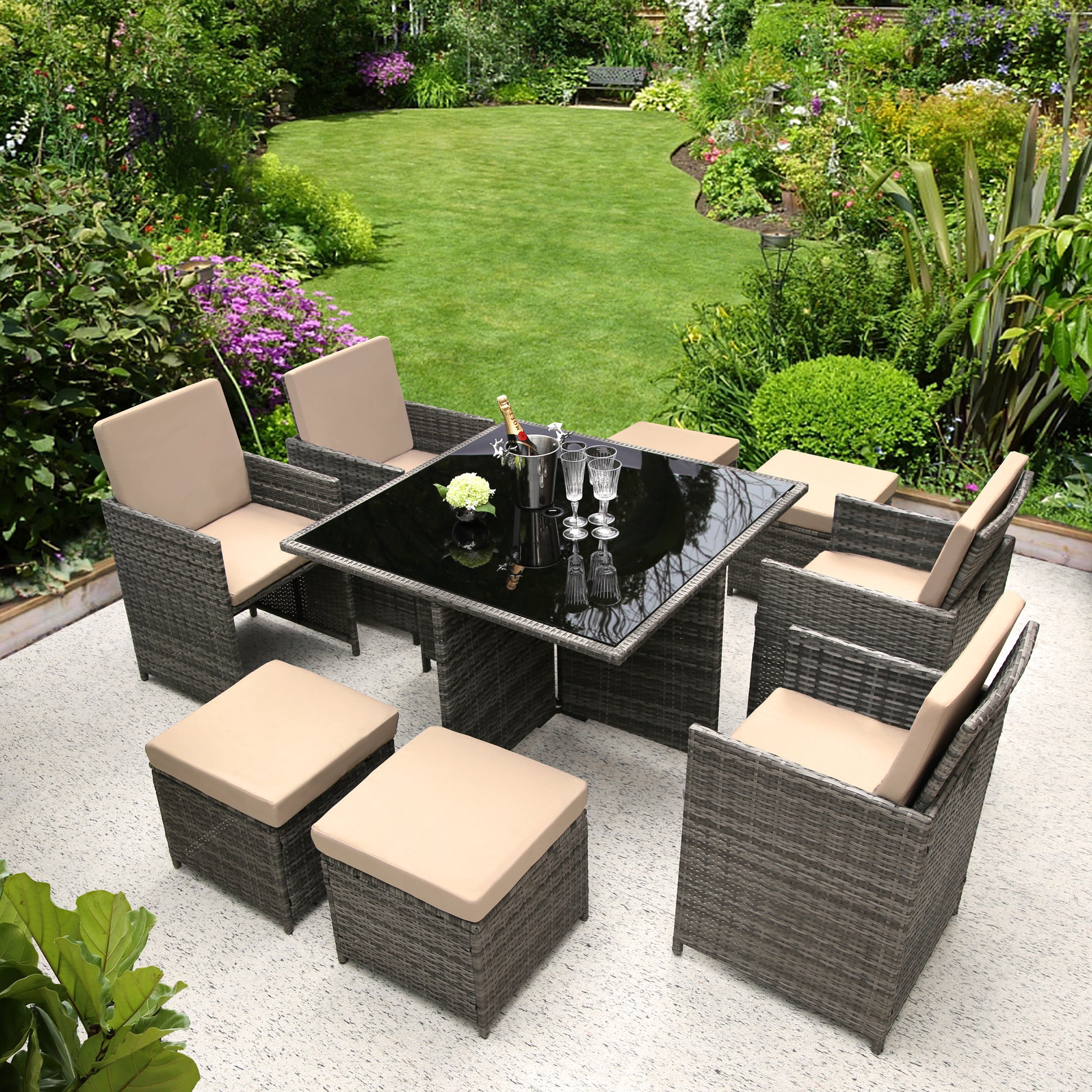 Hestia 8 Seater Cube Dining Set - Saxons Garden & Home