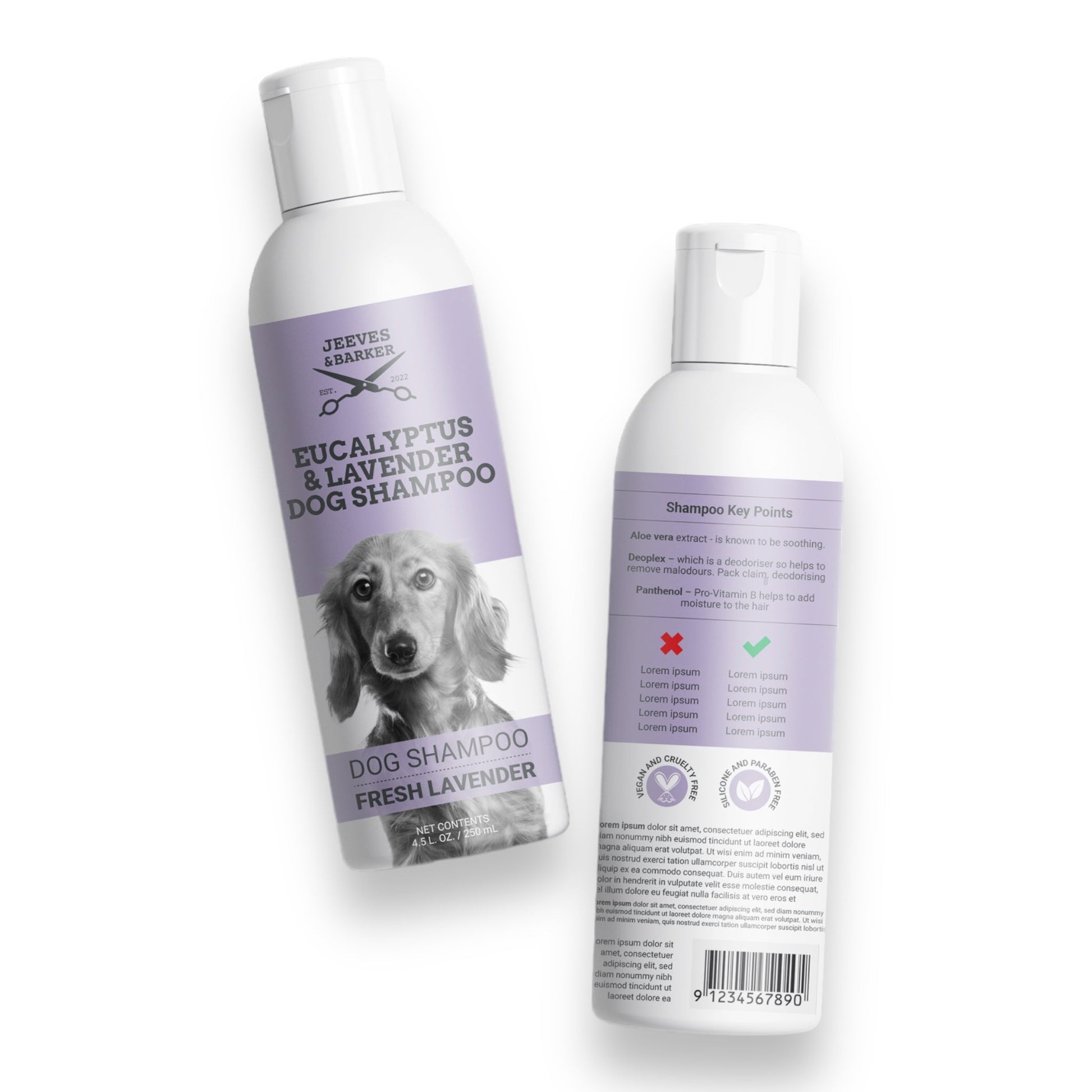 Jeeves & Barker Eucalyptus & Lavender Dog Shampoo 250ml - Saxons Garden & Home