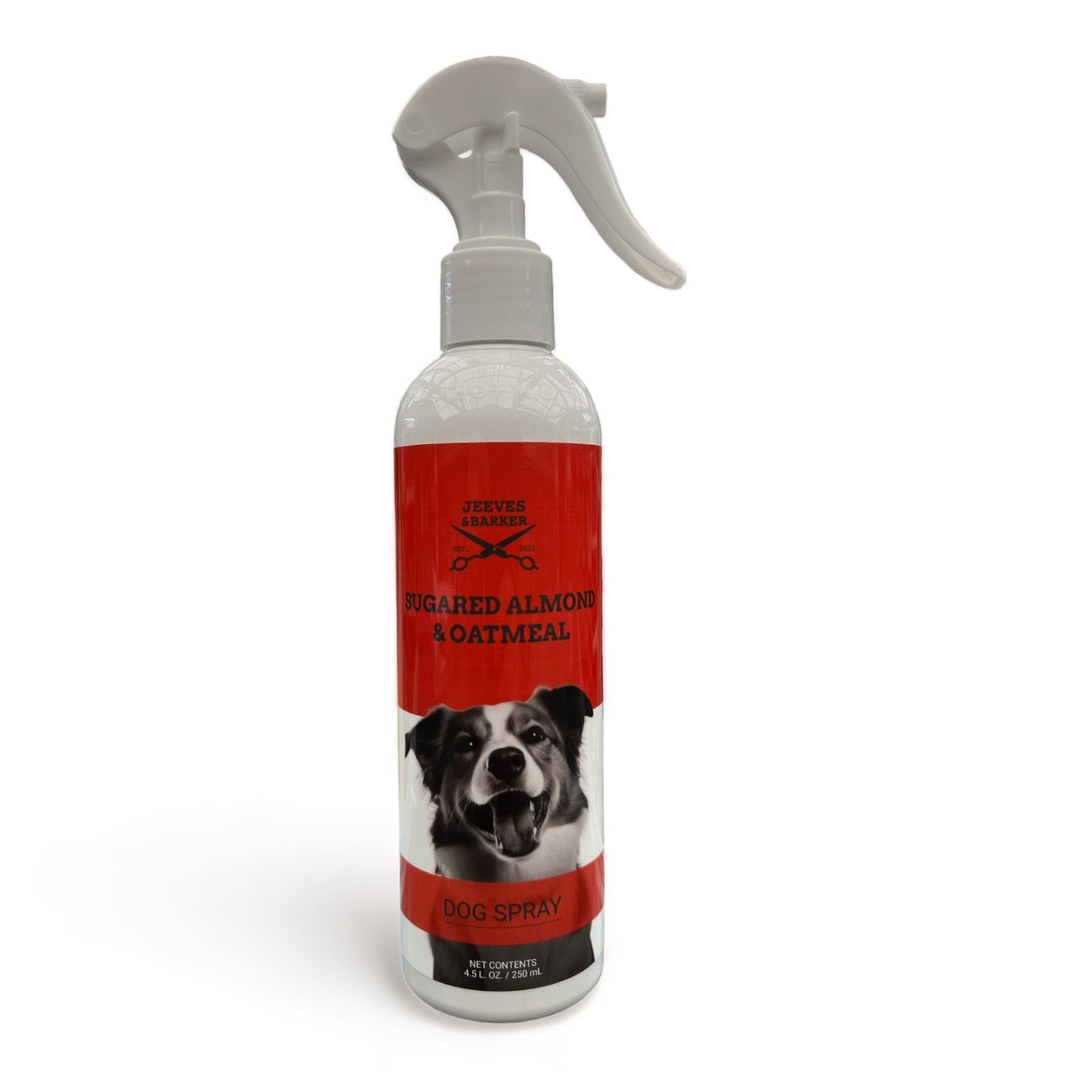 Jeeves & Barker Sugared Almond & Oatmeal Dog Spray 250ml - Saxons Garden & Home