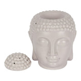 Large Grey Buddha Head Oil Burner - Saxons Garden & Home