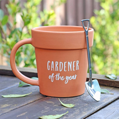 Gardener of the Year Pot Mug and Shovel Spoon - Saxons Garden & Home