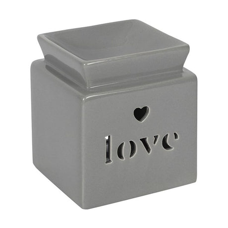 Grey Love Cut Out Oil Burner - Saxons Garden & Home