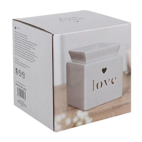 Grey Love Cut Out Oil Burner - Saxons Garden & Home