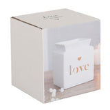 White Love Cut Out Oil Burner - Saxons Garden & Home