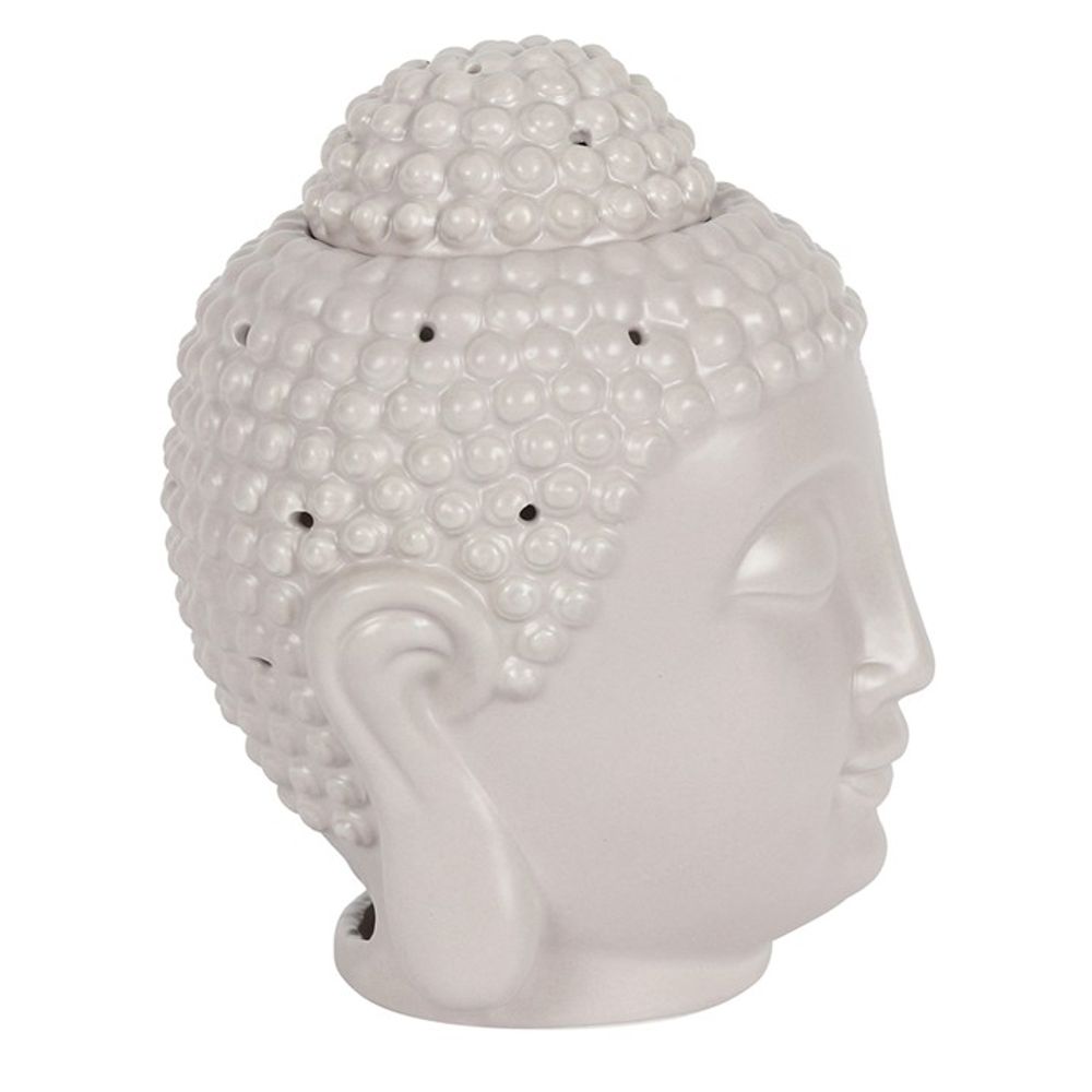 Large Grey Buddha Head Oil Burner - Saxons Garden & Home